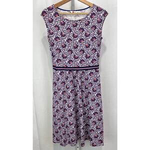 BODEN Bernice Jersey Dress Floral Cap Sleeve Purple Multi Petite UK 8P US 4P